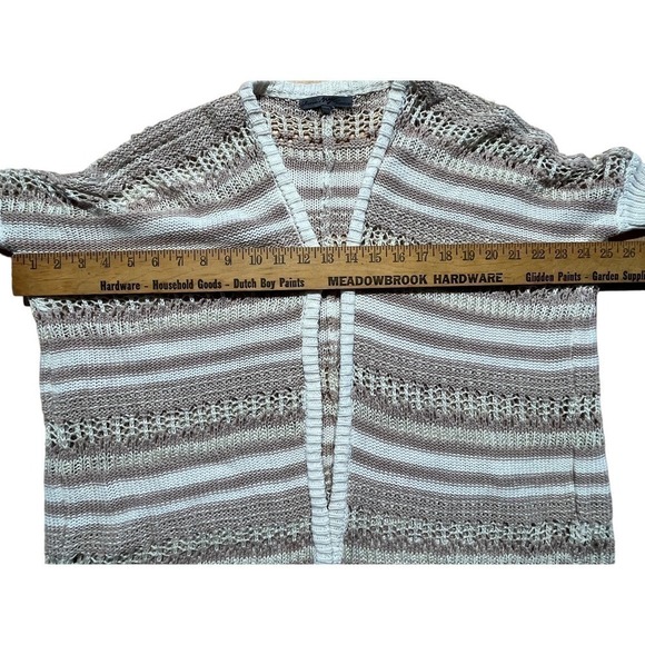 Renee's NYC brown/cream open front knit cardigan sweater. Women's XS/S - Picture 6 of 8